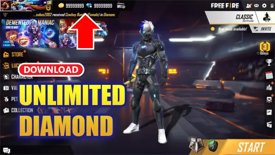 Download Free Fire Mod Apk (Unlimited Diamond, Koin) Terbaru